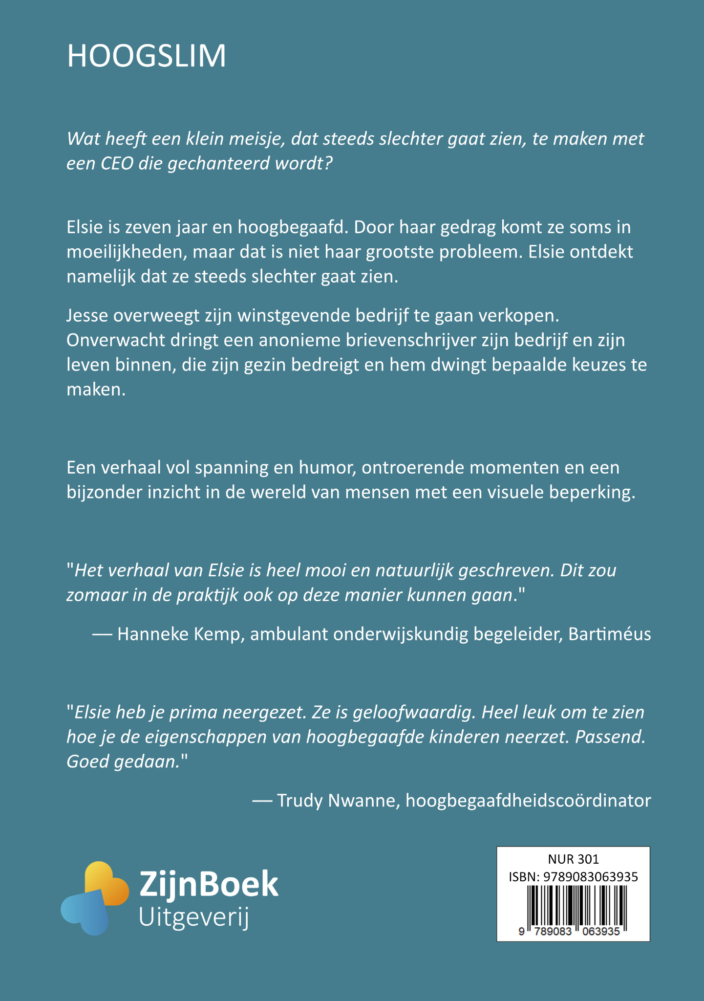 Achterkant van het boek Hoogslim